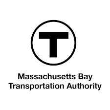 Logo of the Massachusetts Bay Transportation Authority, a black “T” in a circle