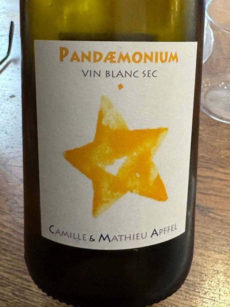 Wine label for PANDAEMONIUM by Camille & Mathieu Apffel. White wine. from Vin de Savoie Protégée, Savoie, France. Jacquère