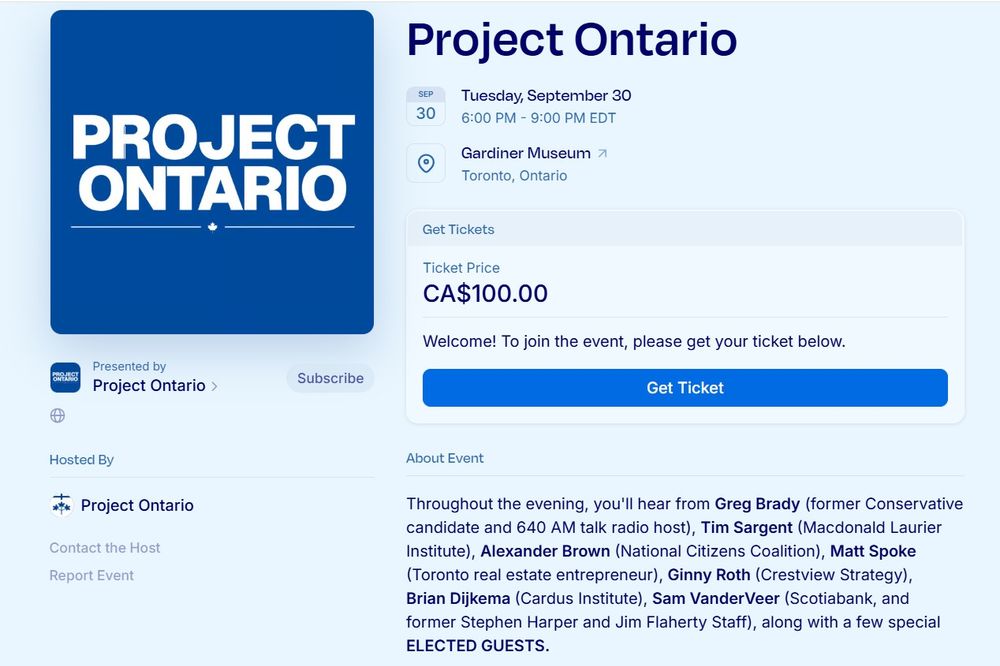 This is an ad for a dangerous, far-right dinner being held to drum up support for fascism in Canada
