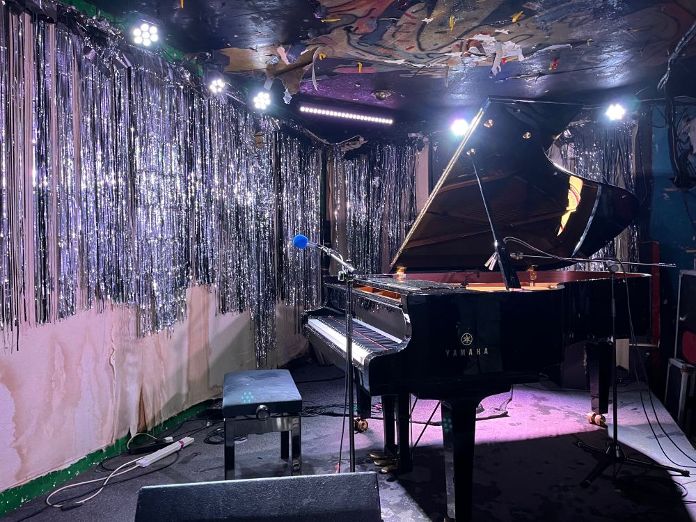 Grand piano onstage at Windmill Brixton