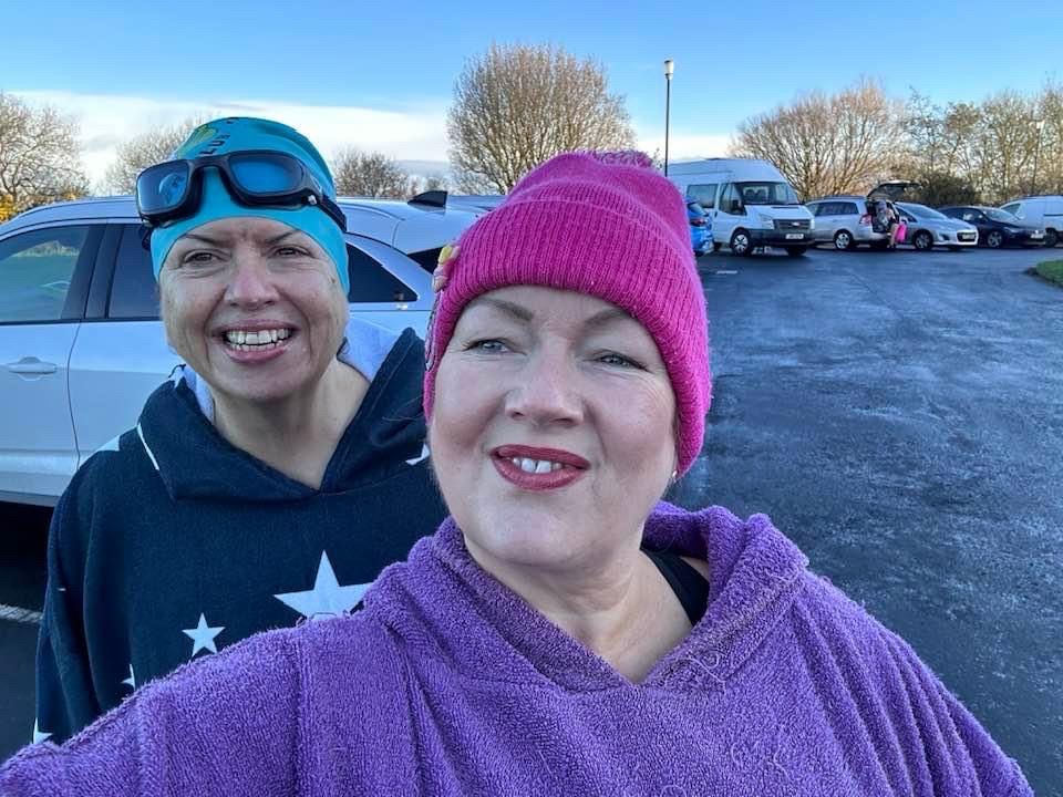 Me and my friend ready to get into the Lough 