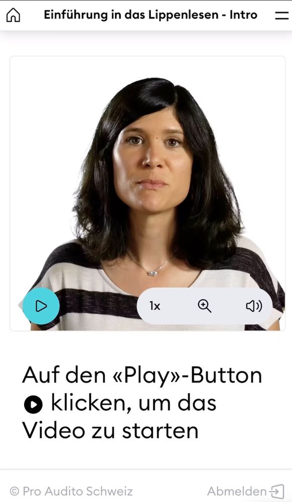Screenshot von erster Lektion auf lippenlesen.ch