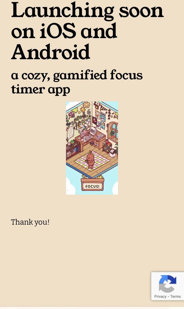 A screencap of the yourfocusfriend.com website after I registered information there being thanked for doing so. 