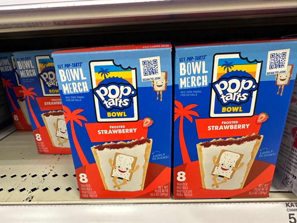 Special Strawberry poptarts branded to the the poptart sponsored college football bowl. 