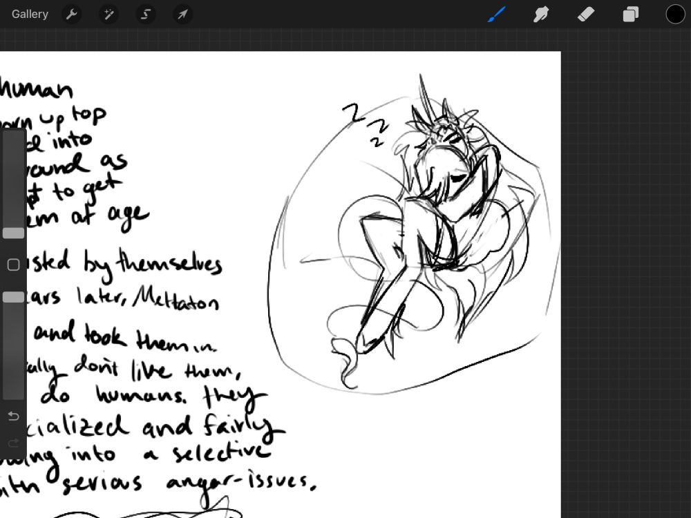 Marlowe sleeps wrapped around mtt's ghost form on a beanbag chair. 