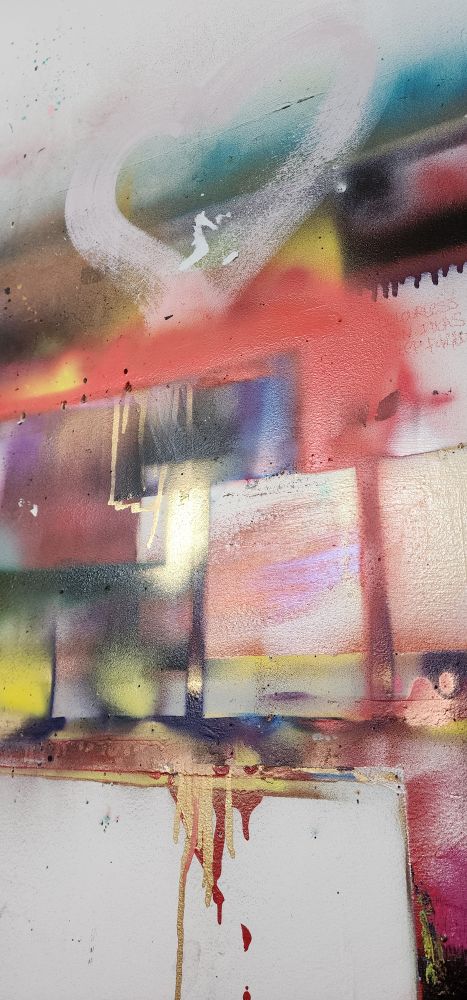 Mixed paint on a wall