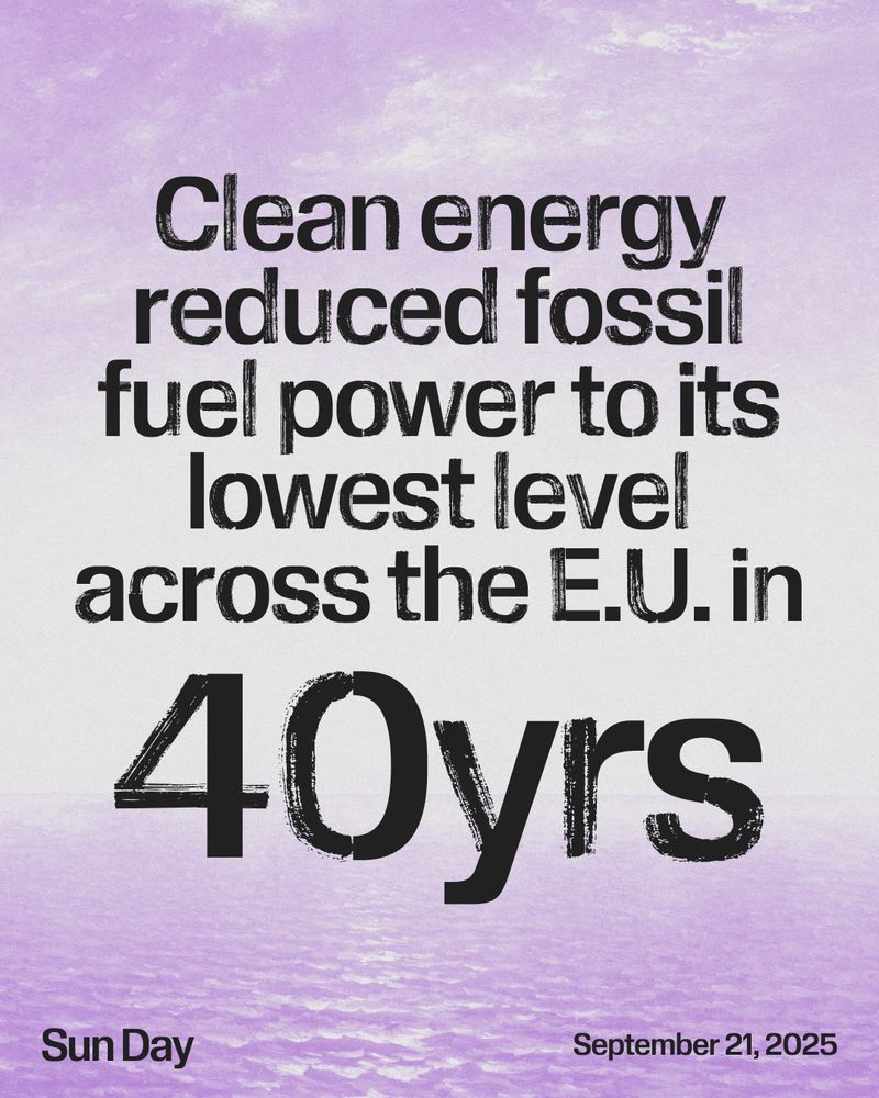 Clean energy reduced fossil fuel power to its lowest level across the E.U. in 40yrs