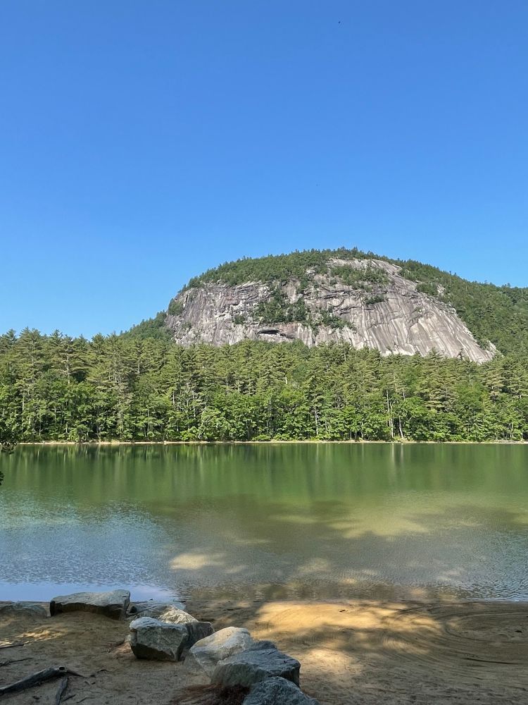 Mountain with echo lake in front of it