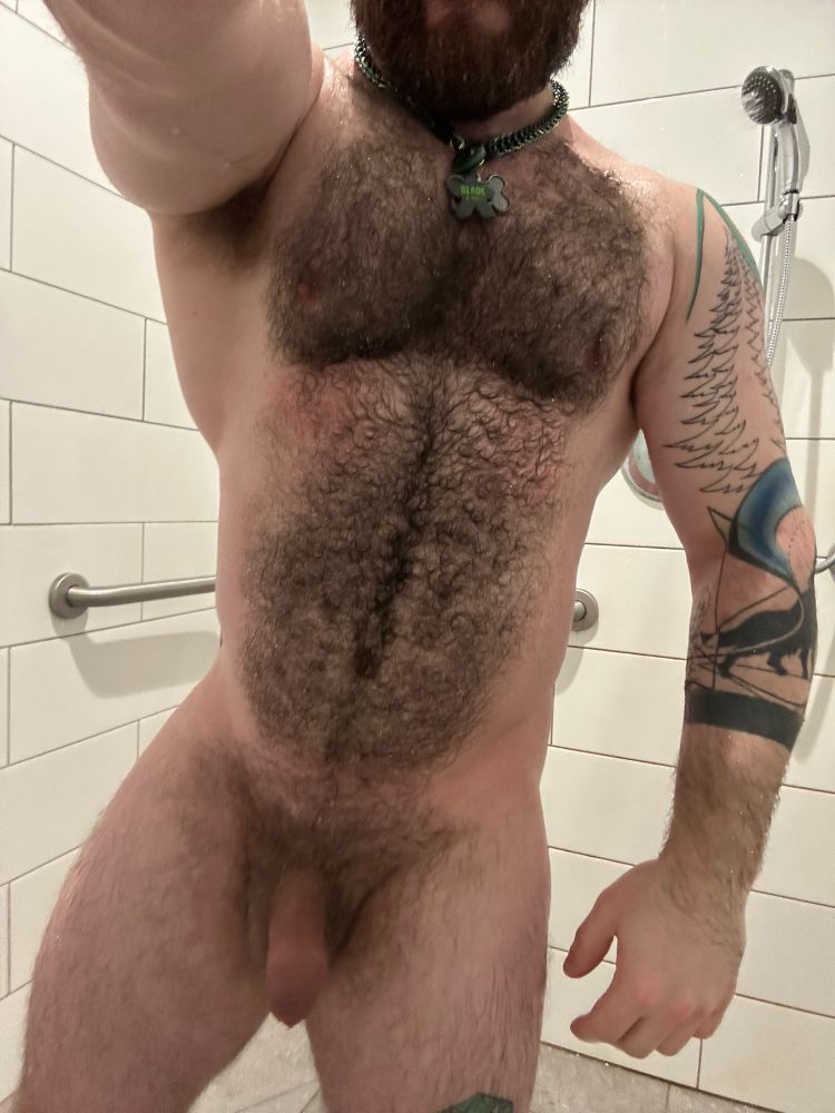 Blade wet from sweat, pre-shower