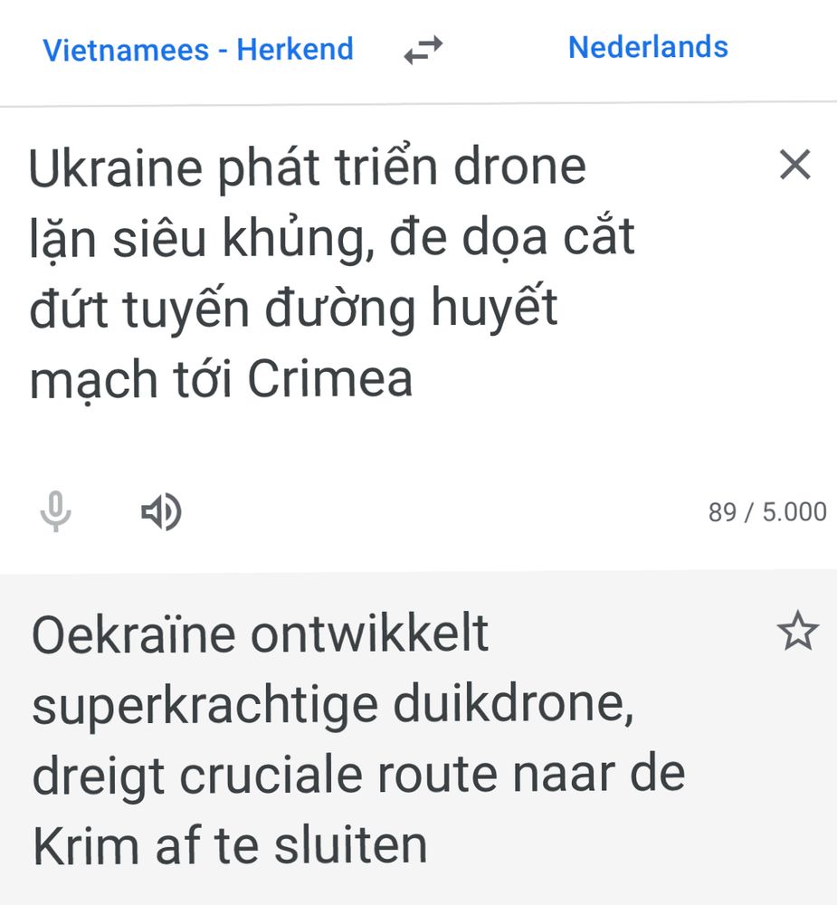 Afbeelding met AI vertaling van tekst uit post:
“Oekraïne ontwikkelt superkrachtige duikdrone, dreigt cruciale route naar de Krim af te sluiten”