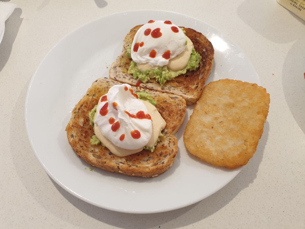 As described on a white plate.