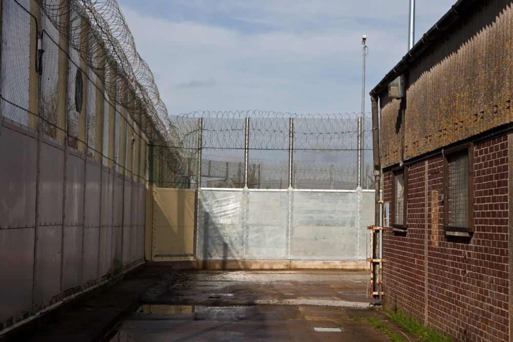 Security fencing at Guys Marsh prison.