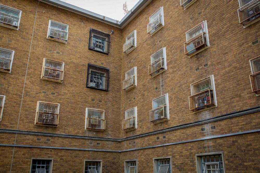 Exterior view of C wing at Coldingley prison.