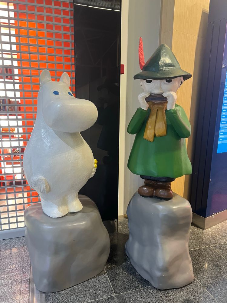 Moomin characters in Helsinki airport