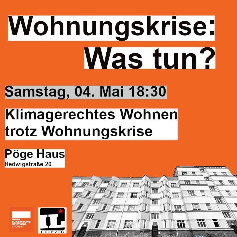 Podiumsgespräch „Klimagerechtes Wohnen trotz Wohnungskrise“

am 04. Mai 2024, 18.30 Uhr, Pöge-Haus

Abschlussveranstaltung der Veranstaltungsreihe „Wohnungskrise: Was tun?"