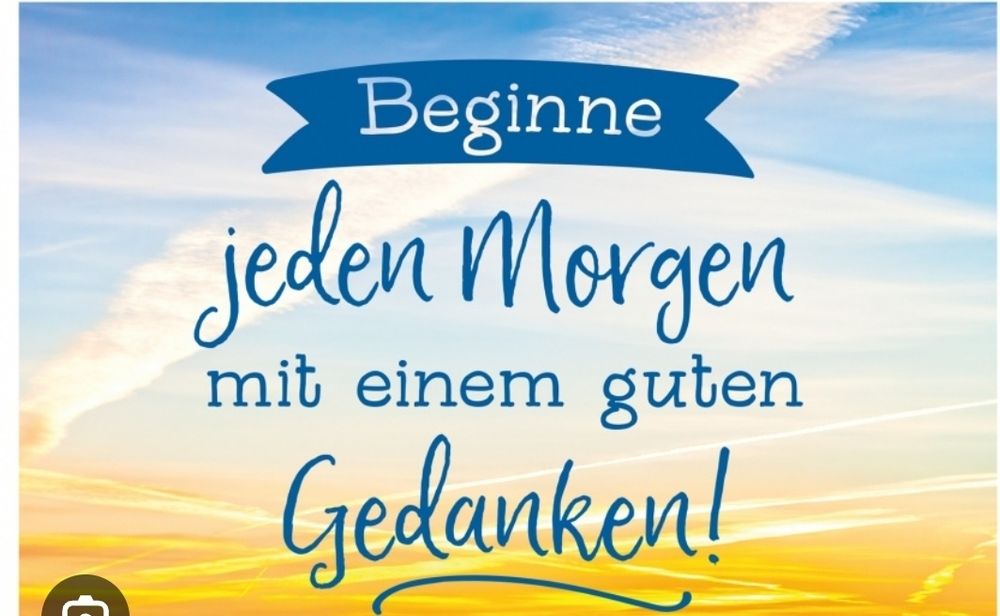Eine Begrüßung zum Morgen mit blauer Schrift und hellem Hintergrund