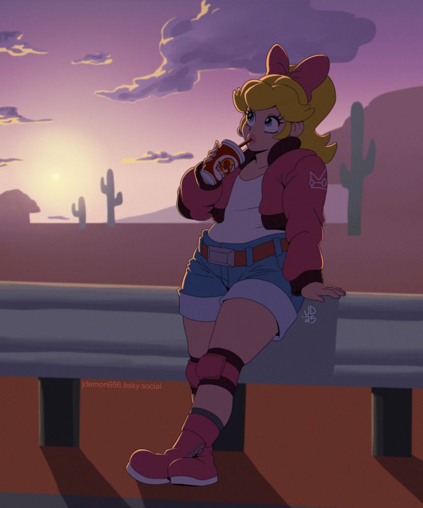 Princess Peach in one of her outfits from Mario Kart World