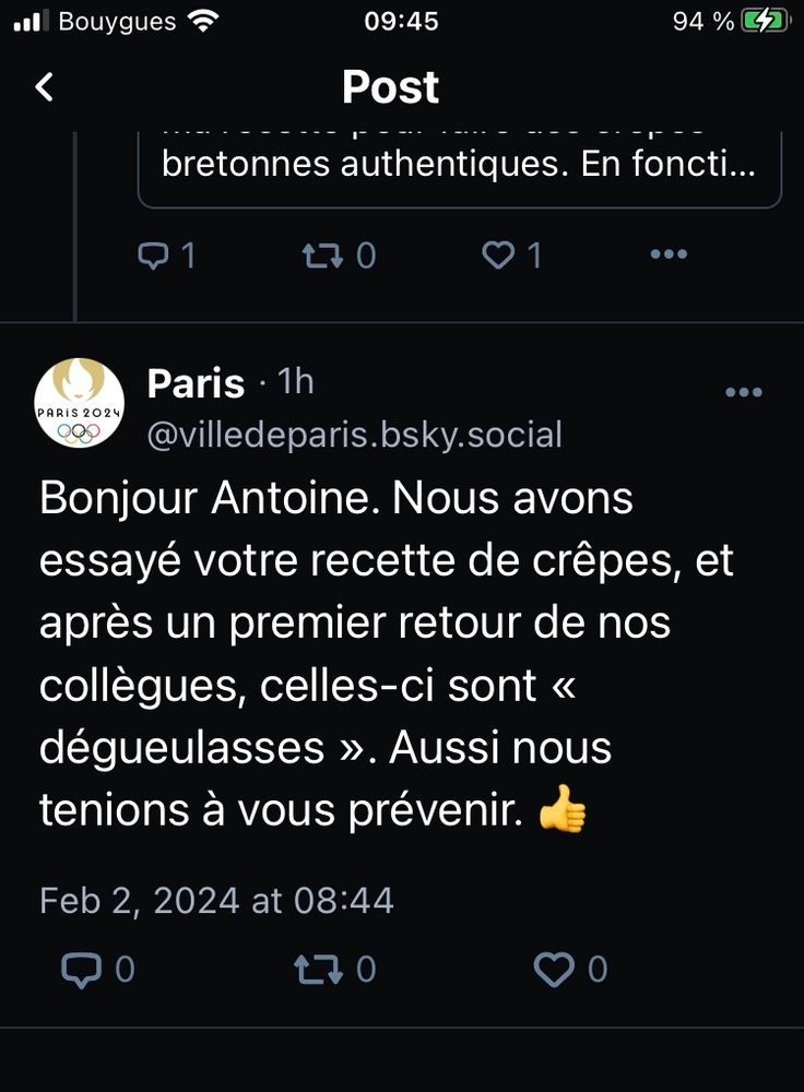 Faux compte de la ville de paris