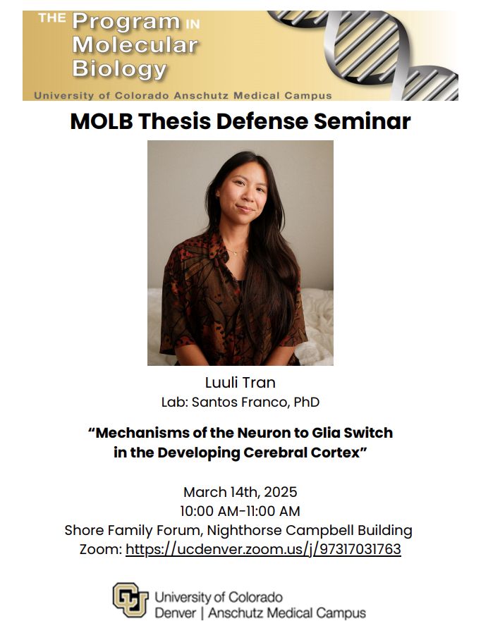 Flyer advertising the thesis defense of Luuli Tran