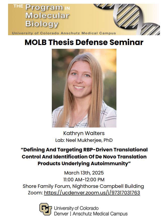 Flyer advertising PhD thesis defense of Kathryn Walters