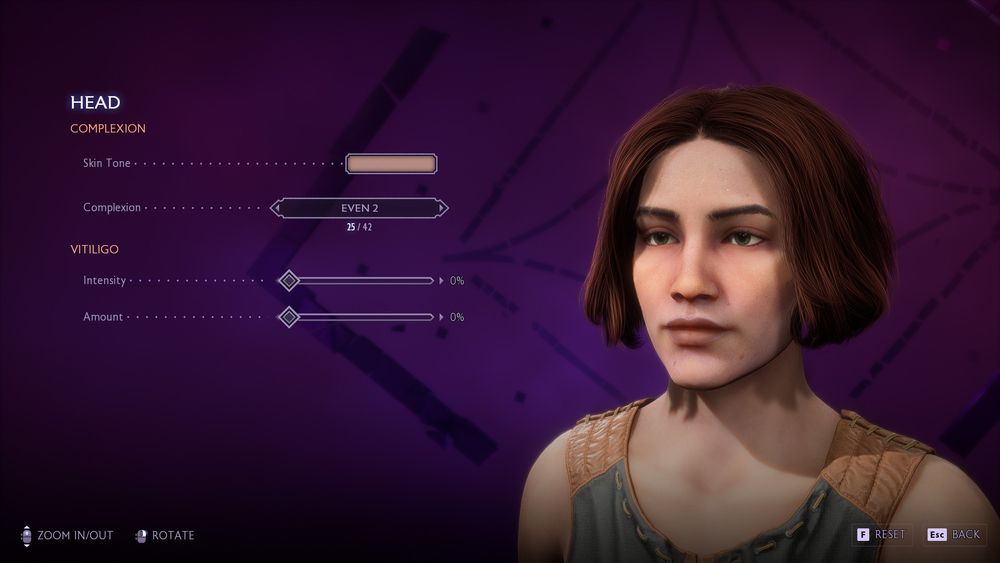 headshot of my rook from dragon age: the veilguard, a white woman with red-brown hair the hair is chin lenght and parted in the middle