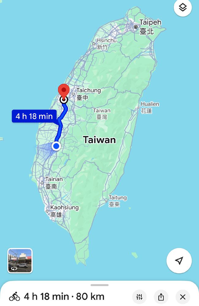 Screenshot Google Maps: Taiwan