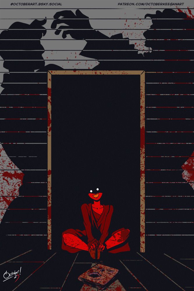 "We're gonna get you, not another peep" artwork inspired by The Evil Dead (1981).