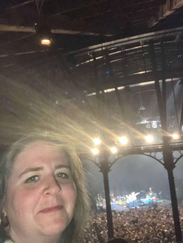 Selfie in front of a concert crowd