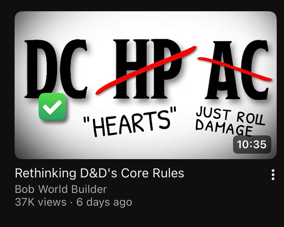 Youtube video titled “Rethinking D&D’s Core Rules”