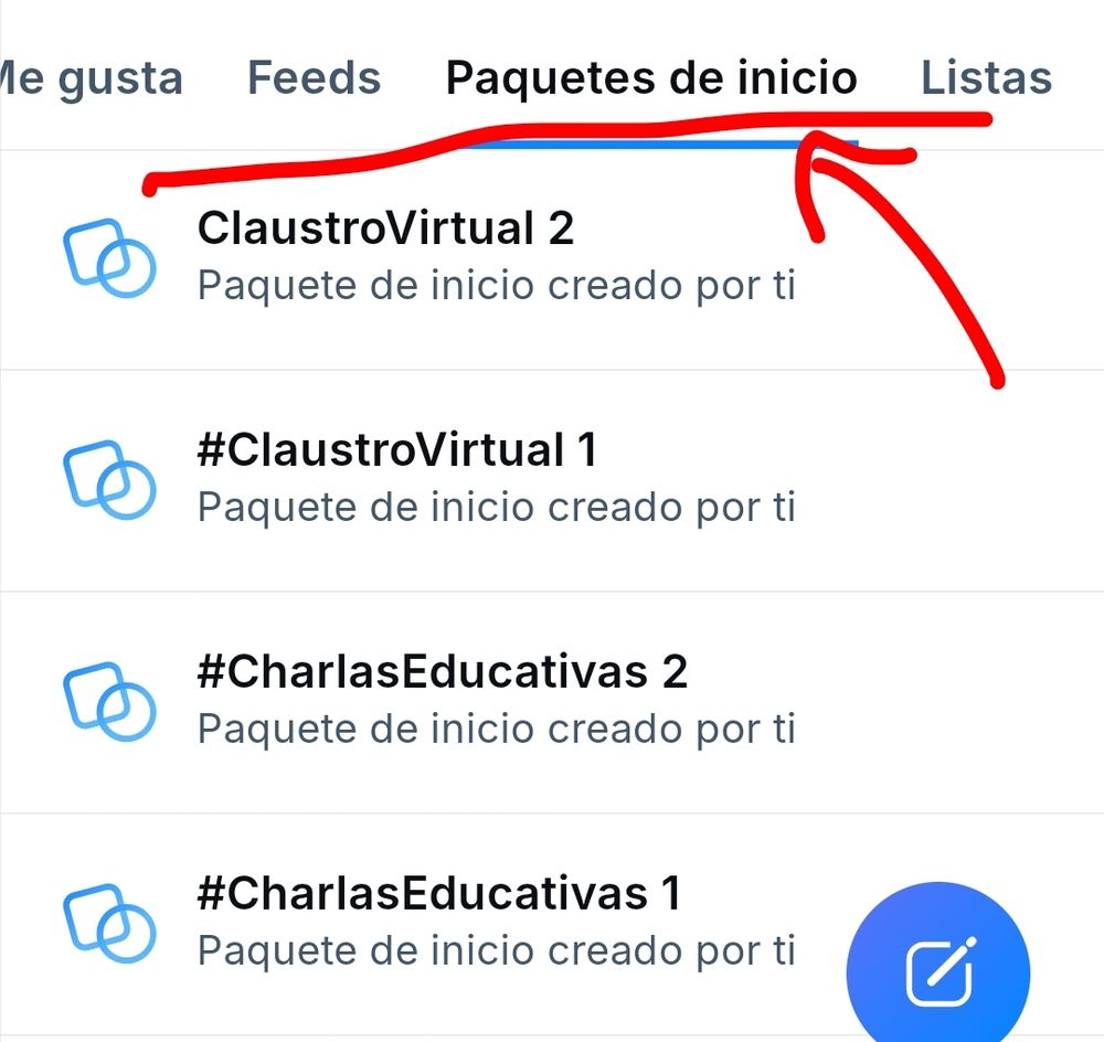 Captura de pantalla de parte de mi perfil. En concreto de la pestaña de paquetes de inicio.