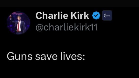 Tweet from Charlie Kirk saying, 