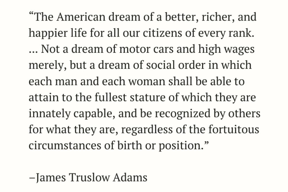 Quote about the American Dream