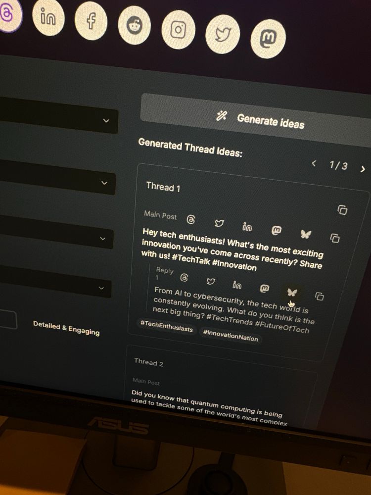Showcasing bolta.ai post inspiration tool and sharing the Bluesky 