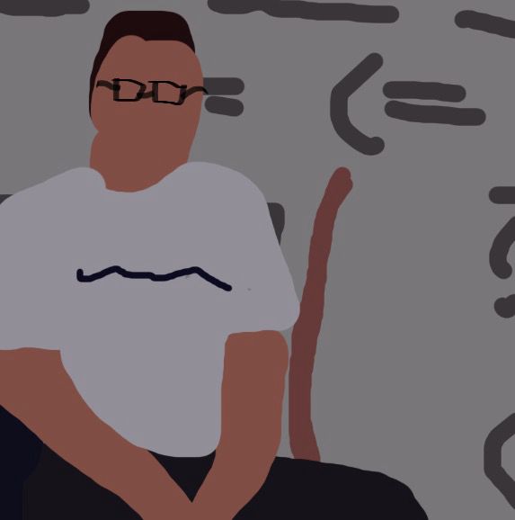 a drawing of Hank Hill and nothing else