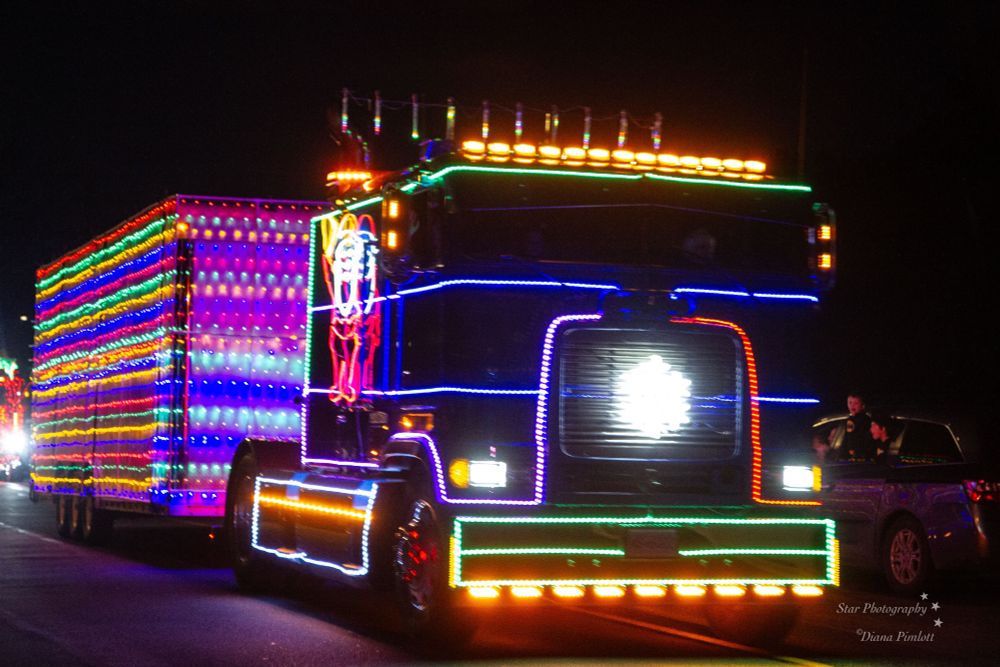 Christmas truck parade always entertains
