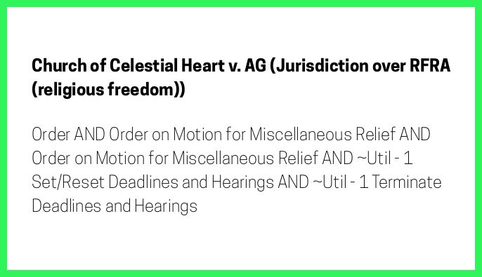 The entry's text: Order AND Order on Motion for Miscellaneous Relief AND Order on Motion for Miscellaneous Relief AND ~Util - 1 Set/Reset Deadlines and Hearings AND ~Util - 1 Terminate Deadlines and Hearings