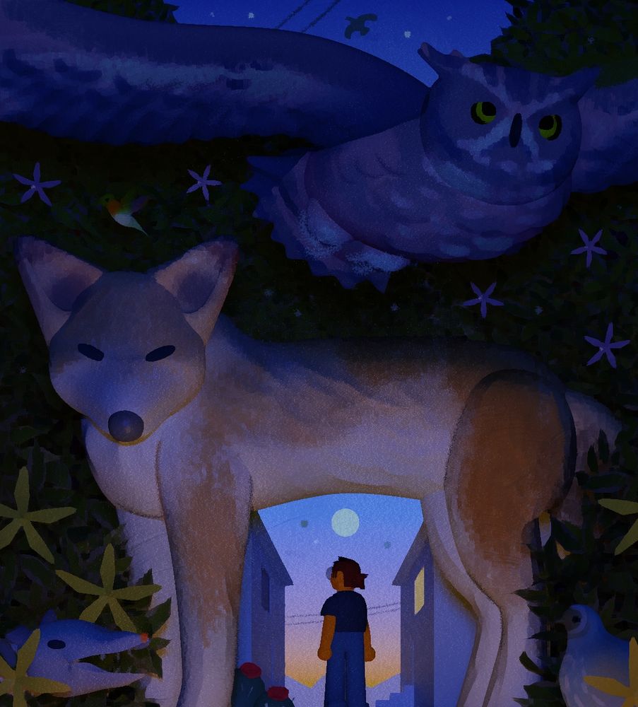 los angeles wildlife stylized 3d render