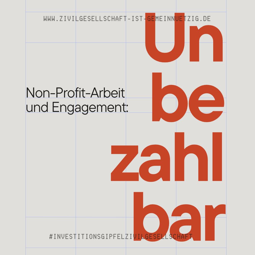 Kachel mit der Aufschrift "Non-Profit-Arbeit und Engagement: Unbezahlbar"