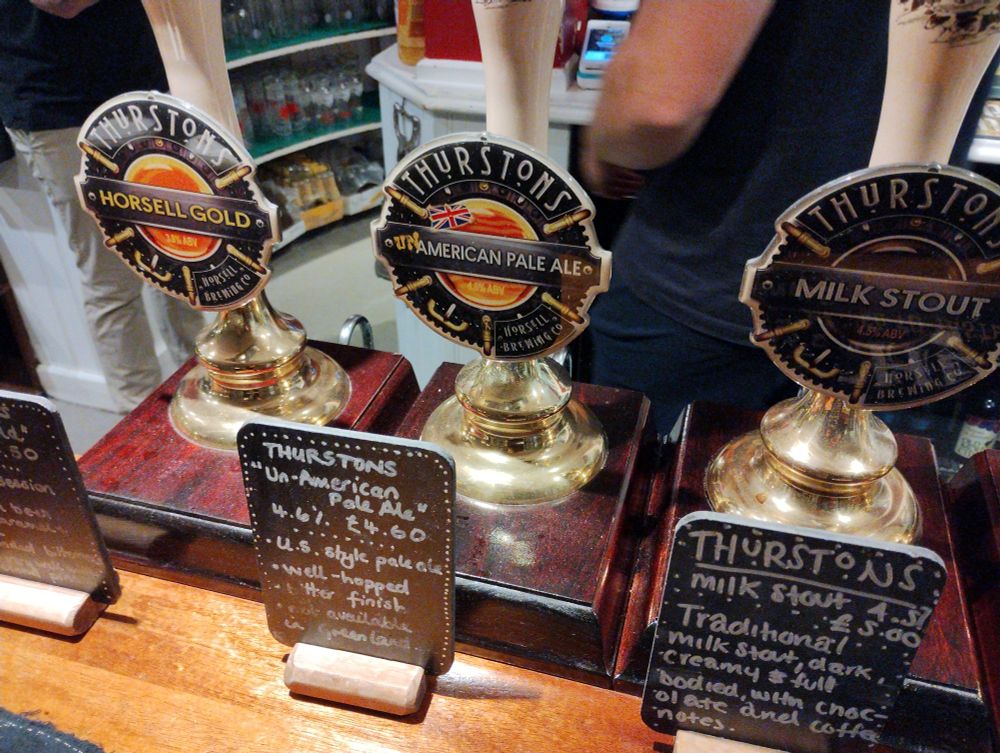 Three hand pumps