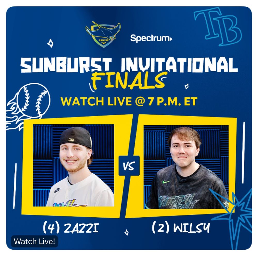 Spectrum
Sunburst Invitational Finals
Watch Live @ 7 P.M. ET
(4) Zazzi vs. (2) Wilsy