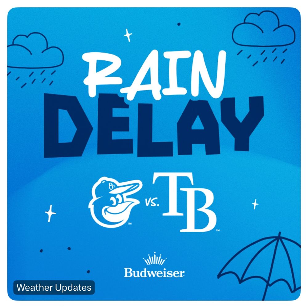Rain delay
Orioles vs. Rays