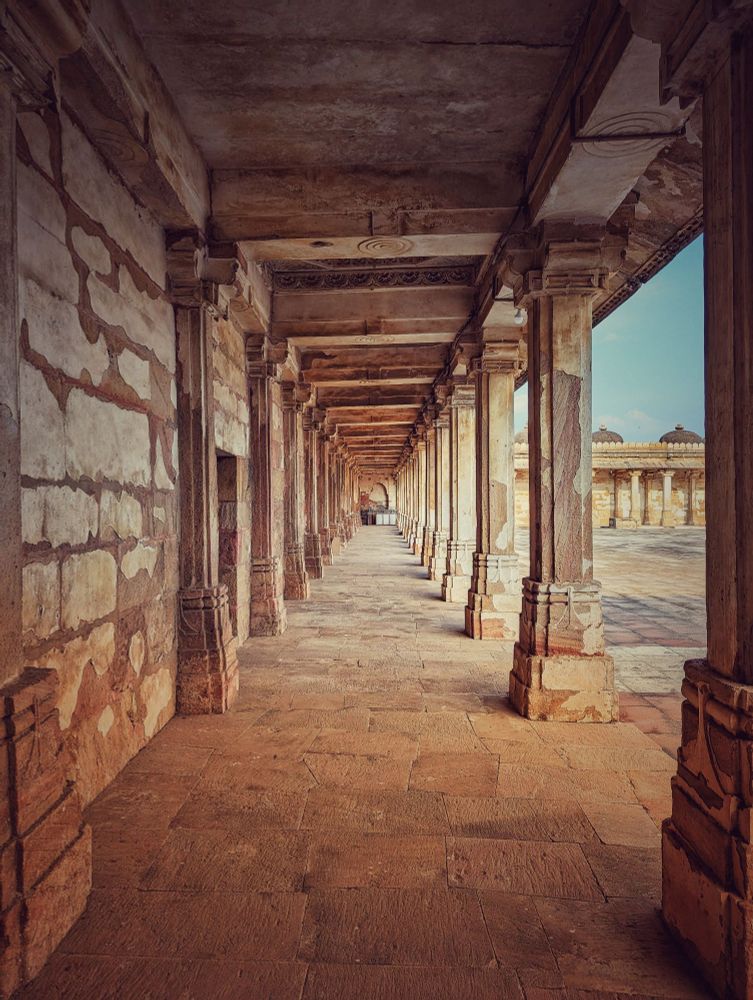corridors of a UNESCO heritage site in Ahmedabad