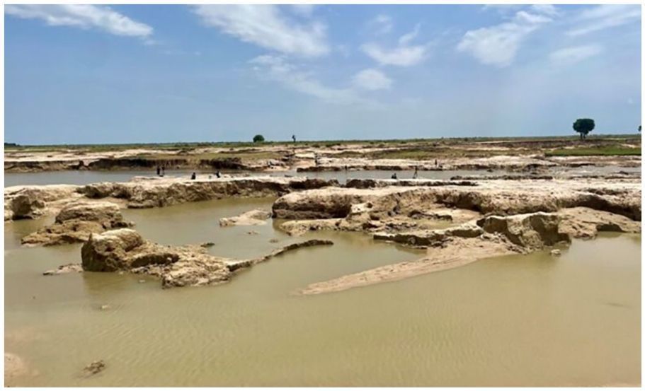 Farmlands destroyed by flooding in Borno community. Credit: Usman Abba Zanna/HumAngle.