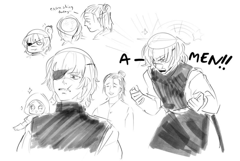 my fave trio + everyone’s favourite bald spot guy