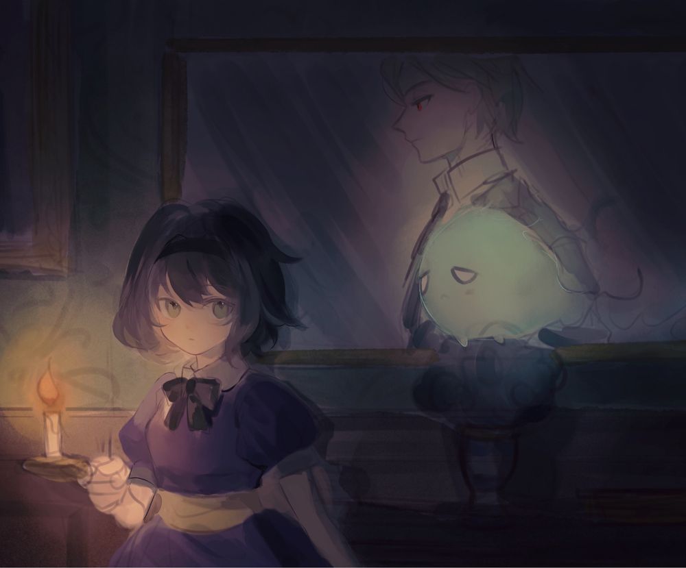 calcifer can turn into a little ghost blob thing :) he’s never far behind