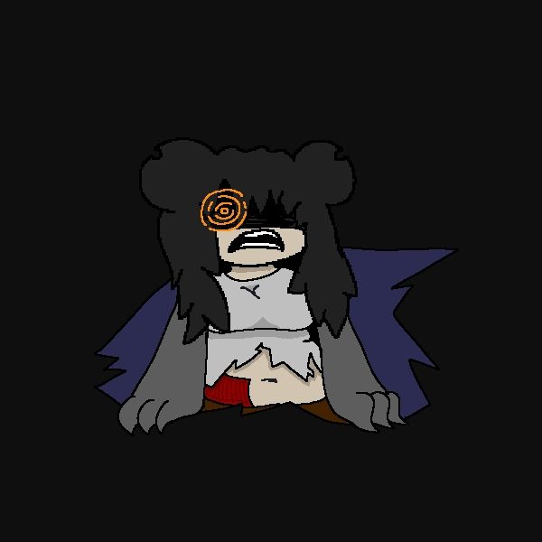 Maggie-Sadako tearing out of the background even more.

Her eye becomes orange as she pushes herself up more, revealing that her shirt has torn and her belly is exposed and some of the skin has peeled.