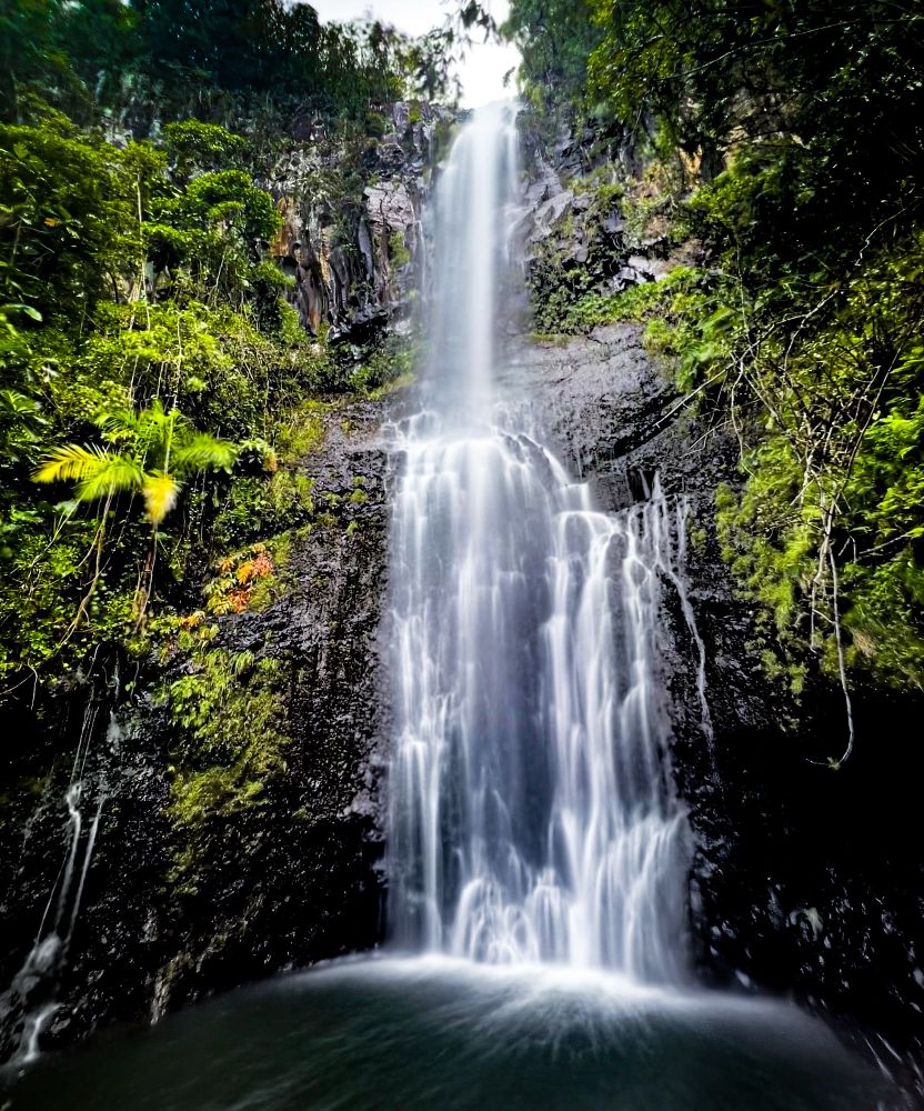 Photo of one of the many waterfalls on the Road to Hana in Maui