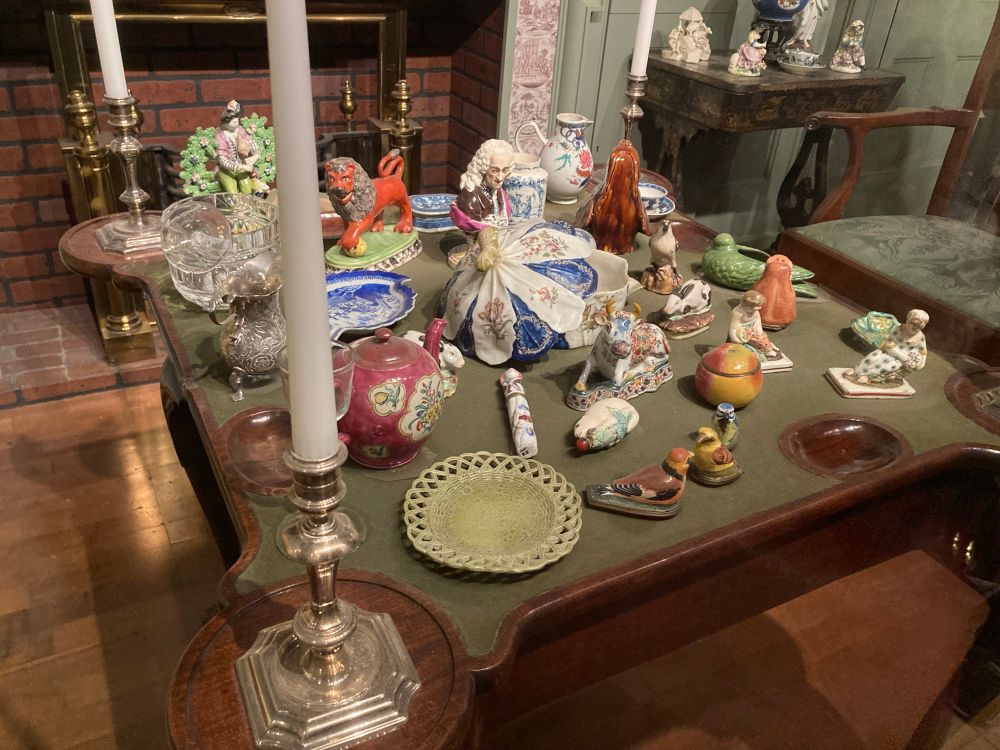 Games table with many things.