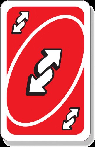 An uno reverse card (red)