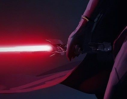 Concept art of Darth Plagueis by Saby Menyhei for Star Wars: The Acolyte. Close up of lightsaber hilt.